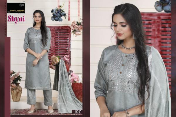 Manjeera Shyni Fancy Wear Chanderi Ready Made Dress Collection